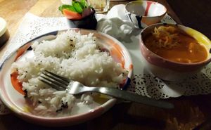 "Super spicy curry vegan" at Atlas in Leiria