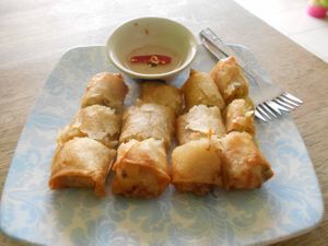 Pattaya Vegetarian Food  May 2016  Spring rolls at Pattaya Vegetarian Food in Pattaya