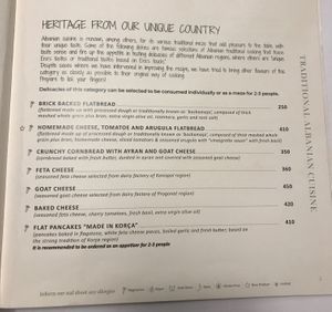 Some vegetarian options. at Era in Tirana