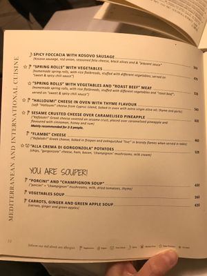 Some vegetarian options at Era in Tirana