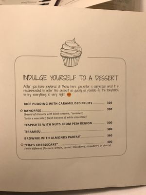 Vegetarian desserts at Era in Tirana