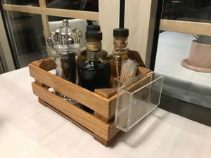 Oil and vinegars, including apple cider vinegar at Era in Tirana