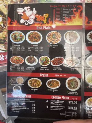 Menu with vegan options  at Zzamong in Los Angeles