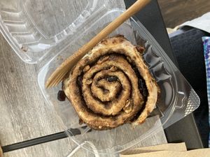 Cinnamon roll  at coffee me crazy in San Antonio