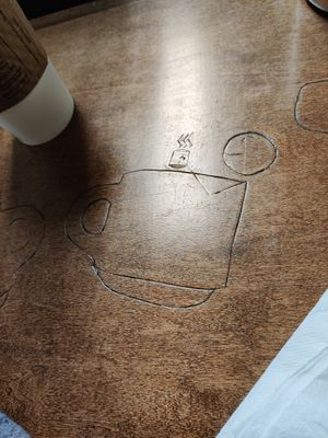 Their counter drawings are very cute at coffee me crazy in San Antonio