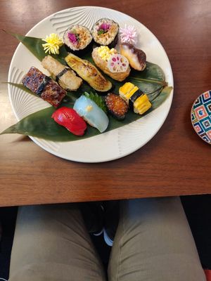 Selfmade vegan sushi at Aiko Organic and Vegan Cooking Classes in Kanazawa
