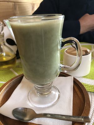 Matcha latte  at Vegan Garden in Pucon