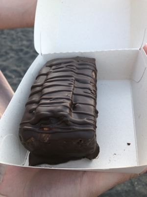 Dessert - cake interior with jam and cream  at Vegan Garden in Pucon