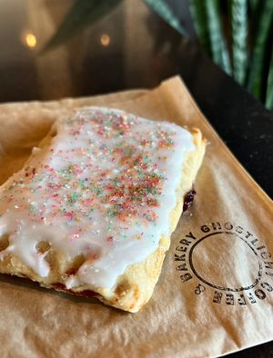 Strawberry Ghost tart 🍓 These are like pop tarts/ toaster pastries and are always vegan at Ghostlight Coffee 💕 #Veganuary at Ghostlight Coffee - Midtown in Dayton
