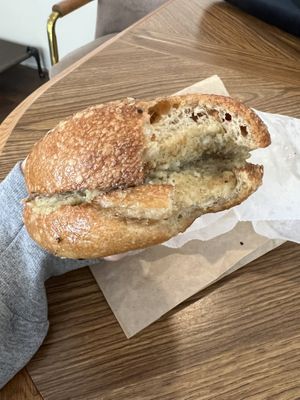 Bagel with vegan cashew cream cheese  at Ghostlight Coffee - Midtown in Dayton