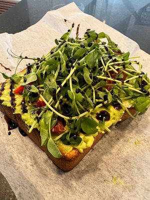 Vegan avocado toast on sourdough with cashew cheese - FAB 👌🏼  at Ghostlight Coffee - Midtown in Dayton