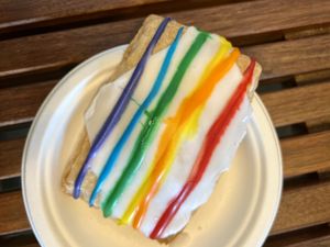 ‘Cereal Milk’ Ghost tart, all dressed up for Pride month 🌈   at Ghostlight Coffee - Midtown in Dayton