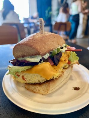 The vegan frittata brunch sandwich is fiiiiiiiire 🔥   at Ghostlight Coffee - Midtown in Dayton