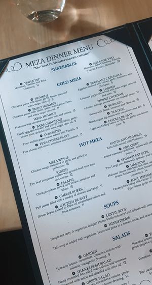 vegan options are marked VG on menu   at Meza in Orlando