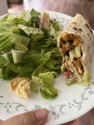 Veggie sandwich and house salad (carry-out)  at Old Scratch in Centerville