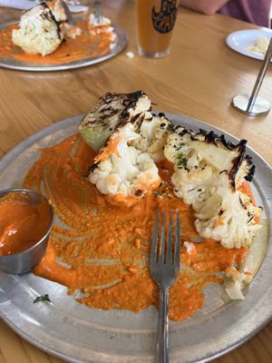 Roasted cauliflower (half eaten 😁)  at Old Scratch in Centerville