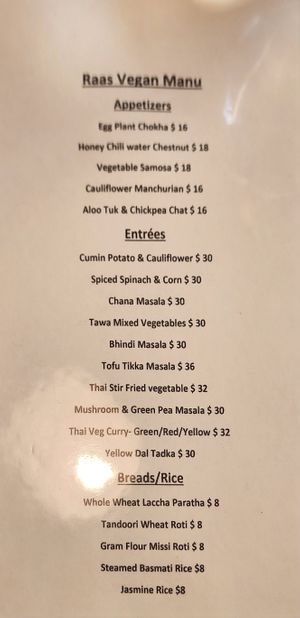  at Raas Indian Fusion in Lewes