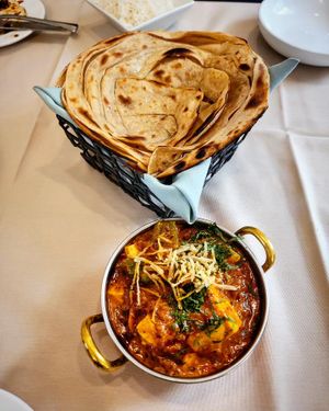 Tofu Tikka Masala and Whole Wheat Paratha at Raas Indian Fusion in Lewes