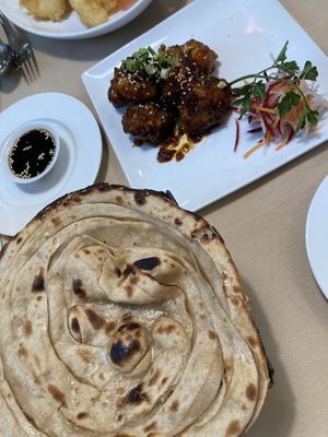 Cauliflower and Roti  at Raas Indian Fusion in Lewes
