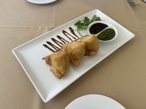 Maybe the best samosas I’ve ever had!  at Raas Indian Fusion in Lewes