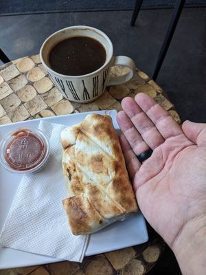 Vegan breakfast burrito at Whittier Cafe in Denver