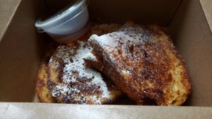Vegan French toast special ($6). Pretty good and not expensive! at Misfit Coffee in Minneapolis