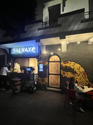 Outside vibe with tables to the rightt  at Salvaxe in Mexico City
