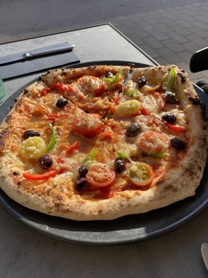 vegan pizza  at Kolm Tilli in Tartu