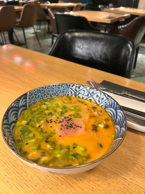 Vegan ramen with peanut and smoked tofu. at Kolm Tilli in Tartu