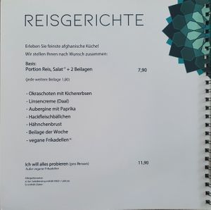 Rice dishes at Rumi's in Frankfurt