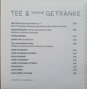 Hot beverages  at Rumi's in Frankfurt