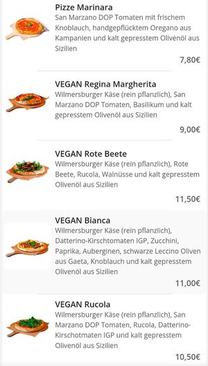 5 vegan pizzas to choose from at Davis Pizza & Wine in Fulda