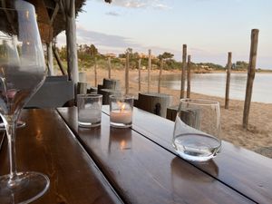 View from our table  at Spiaggia Vatsa in Kefalonia