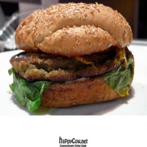 a tasted of life lentil burger at A Taste of Life in Inglewood