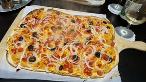 Spicy flammkuchen  at Flamme.So in Solothurn