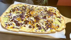 Seasonal pumpkin flammkuchen  at Flamme.So in Solothurn