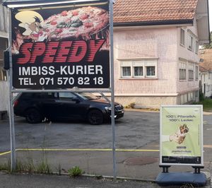 Vegan ad at Speedy Imbiss in Heiden
