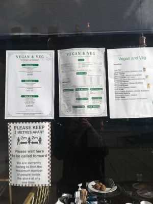 Menu at Vegan and Veg Cafe in Glasgow