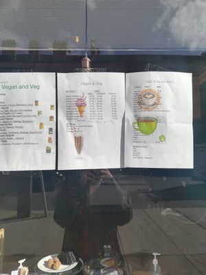 Menu at Vegan and Veg Cafe in Glasgow