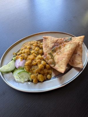 Samosa meal for one   at Vegan and Veg Cafe in Glasgow