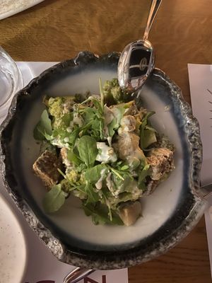 Salads with broccoli  at Pelican in Mykonos