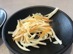 Gamja-bokkeum (stir fried potatoes and carrots)  at Seoul Mama in Bloomington