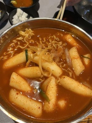 Tteokbokki with ramen  at Seoul Mama in Bloomington