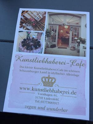 Flyer of the Café  at Kunstliebhaberei - Das Kleine Café in Ludersfeld