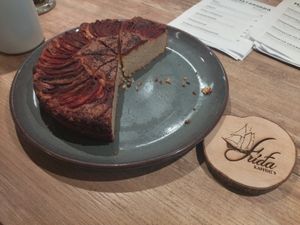 Delicious Vegan Gluten Free apple pie 😋 at Fríða Kaffihús in Klaksvik