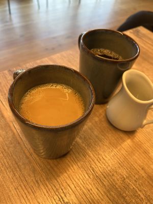 coffe with oat milk   at Fríða Kaffihús in Klaksvik