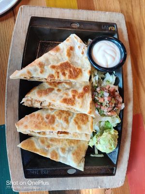 Vegan chicken quesadilla at Nacho Daddy in Salt Lake City