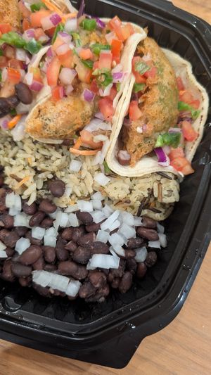 The avocado tacos were delicious! The rice and beans were not very flavorful and were rather dry. at Nacho Daddy in Salt Lake City