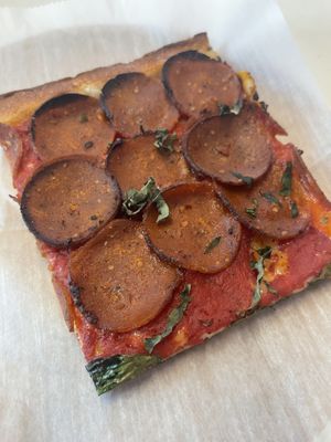 Solid vegan slice   at Williamsburg Pizza in New York City