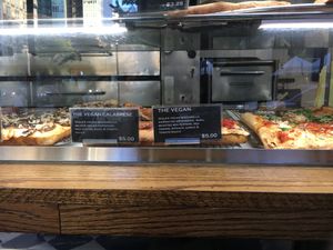 The vegan slices. at Williamsburg Pizza in New York City